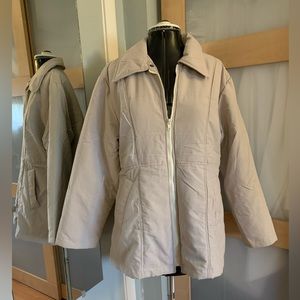 Quilt Puff-like Zipper Front Jacket, L